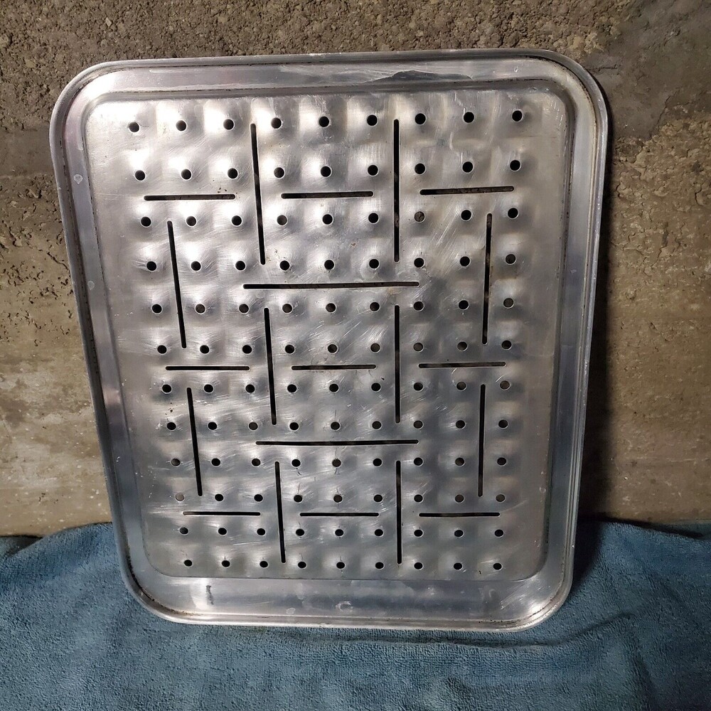 Vintage Oven Broiler Grill Rack Top 16" by 13 1/2" Aluminum